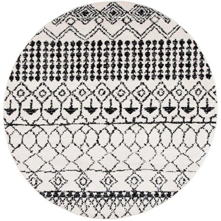 Safavieh 10 x 10 ft. Tulum Round Area Rug in Ivory & Black TUL229B-10R
